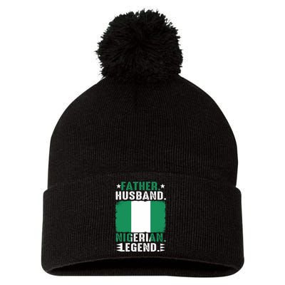 Father Husband Nigeria Father's Day Proud Dad Family Lover  Pom Pom 12in Knit Beanie