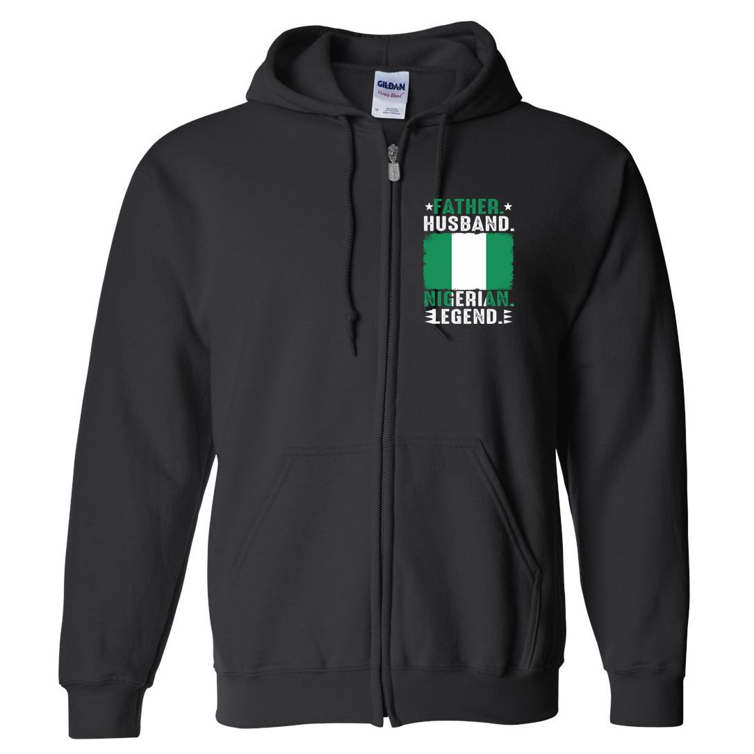 Father Husband Nigeria Father's Day Proud Dad Family Lover  Full Zip Hoodie