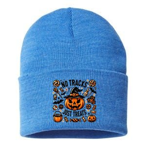 Funny Halloween No Tricks Just Treats Great Gift Sustainable Knit Beanie