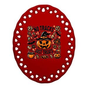 Funny Halloween No Tricks Just Treats Great Gift Ceramic Oval Ornament