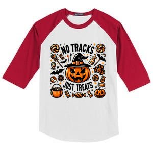 Funny Halloween No Tricks Just Treats Great Gift Kids Colorblock Raglan Jersey