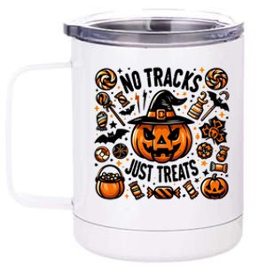 Funny Halloween No Tricks Just Treats Great Gift 12 oz Stainless Steel Tumbler Cup