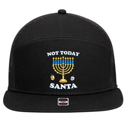 Funny Hanukkah Not Today Santa Jewish Chanukah  7 Panel Mesh Trucker Snapback Hat