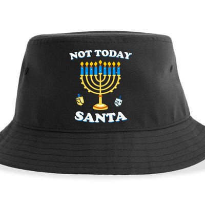 Funny Hanukkah Not Today Santa Jewish Chanukah  Sustainable Bucket Hat