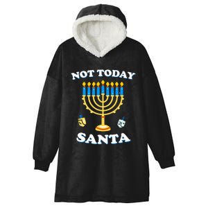 Funny Hanukkah Not Today Santa Jewish Chanukah  Hooded Wearable Blanket