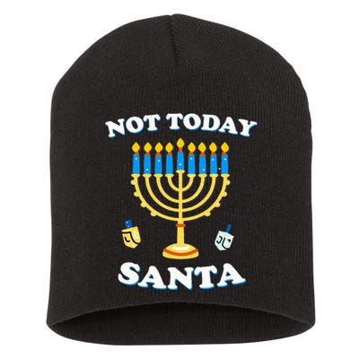 Funny Hanukkah Not Today Santa Jewish Chanukah  Short Acrylic Beanie