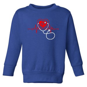 Funny Heartbeats Nurse Love Stethoscope Nursing Medical Gift Toddler Sweatshirt