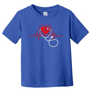 Funny Heartbeats Nurse Love Stethoscope Nursing Medical Gift Toddler T-Shirt