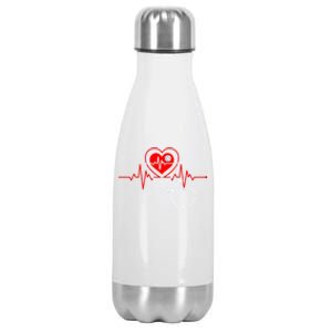 Funny Heartbeats Nurse Love Stethoscope Nursing Medical Gift Stainless Steel Insulated Water Bottle