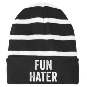 Fun Hater Negative Grouch Dad And Grandpa Gift Striped Beanie with Solid Band