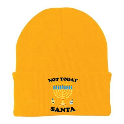 Funny Hanukkah Not Today Santa Jewish Chanukah Knit Cap Winter Beanie