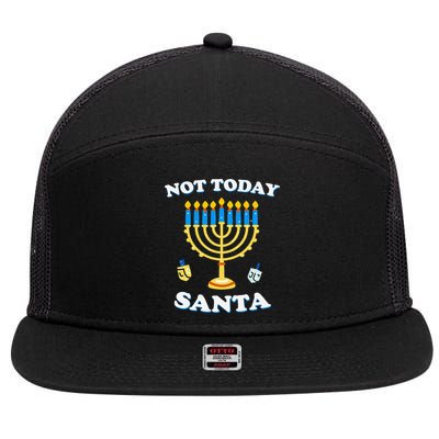 Funny Hanukkah Not Today Santa Jewish Chanukah 7 Panel Mesh Trucker Snapback Hat