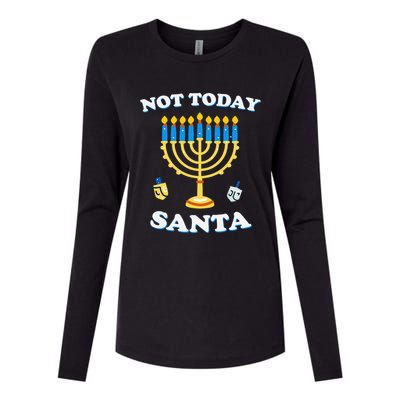 Funny Hanukkah Not Today Santa Jewish Chanukah Womens Cotton Relaxed Long Sleeve T-Shirt