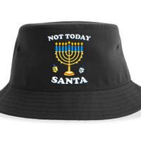 Funny Hanukkah Not Today Santa Jewish Chanukah Sustainable Bucket Hat