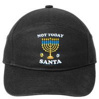 Funny Hanukkah Not Today Santa Jewish Chanukah 7-Panel Snapback Hat