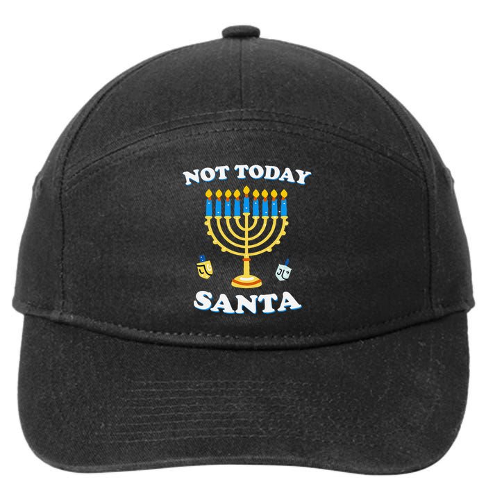 Funny Hanukkah Not Today Santa Jewish Chanukah 7-Panel Snapback Hat