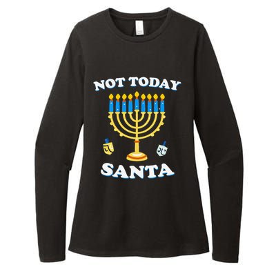 Funny Hanukkah Not Today Santa Jewish Chanukah Womens CVC Long Sleeve Shirt