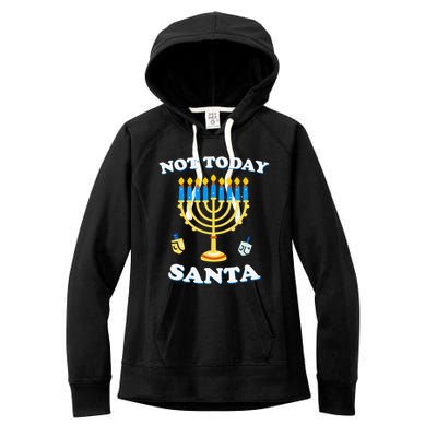 Funny Hanukkah Not Today Santa Jewish Chanukah Women's Fleece Hoodie