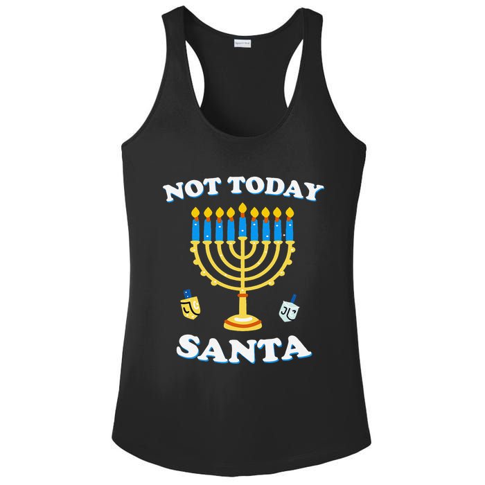 Funny Hanukkah Not Today Santa Jewish Chanukah Ladies PosiCharge Competitor Racerback Tank