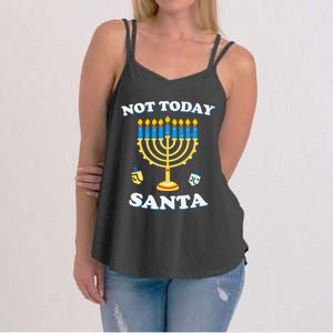 Funny Hanukkah Not Today Santa Jewish Chanukah Women's Strappy Tank