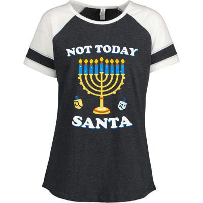 Funny Hanukkah Not Today Santa Jewish Chanukah Enza Ladies Jersey Colorblock Tee