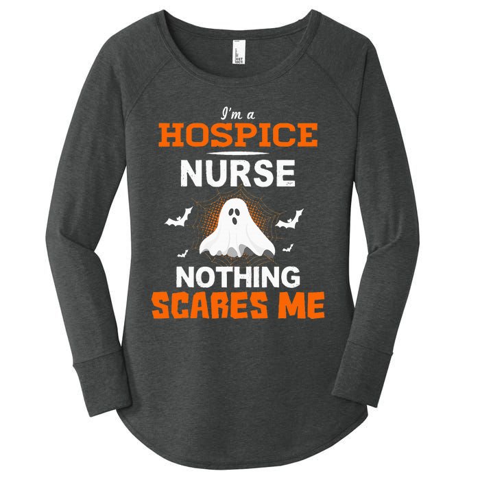 Funny Hospice Nurse Halloween ER RN Nursing Gift Women's Perfect Tri Tunic Long Sleeve Shirt