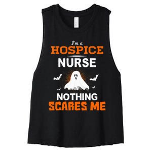 Funny Hospice Nurse Halloween ER RN Nursing Gift Women's Racerback Cropped Tank