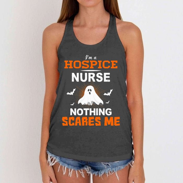 Funny Hospice Nurse Halloween ER RN Nursing Gift Women's Knotted Racerback Tank