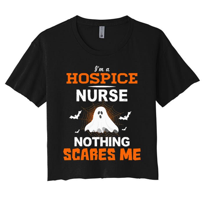 Funny Hospice Nurse Halloween ER RN Nursing Gift Women's Crop Top Tee