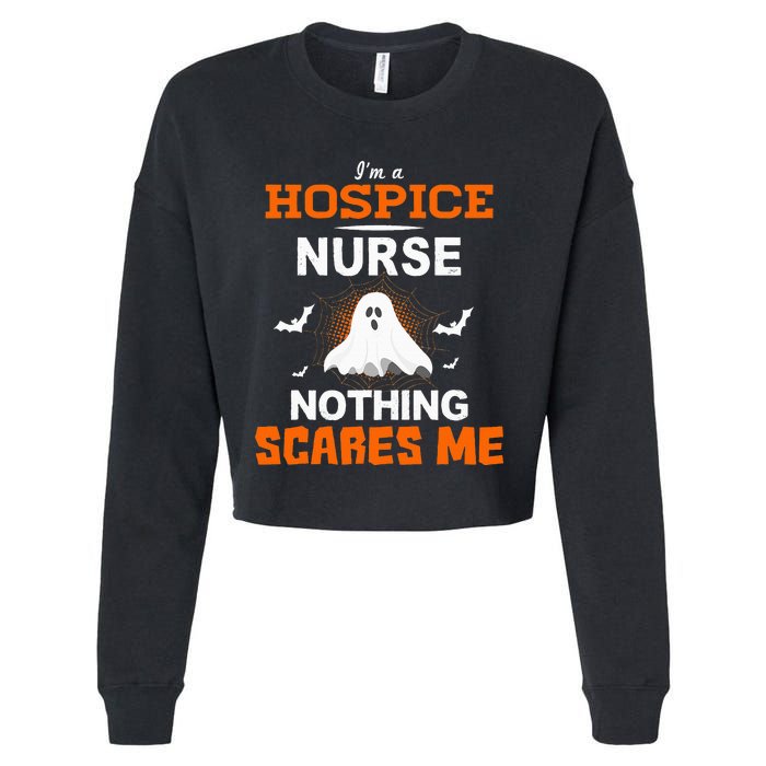 Funny Hospice Nurse Halloween ER RN Nursing Gift Cropped Pullover Crew