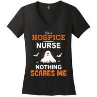 Funny Hospice Nurse Halloween ER RN Nursing Gift Women's V-Neck T-Shirt