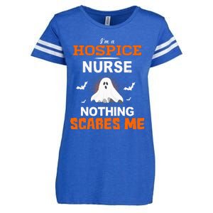 Funny Hospice Nurse Halloween ER RN Nursing Gift Enza Ladies Jersey Football T-Shirt