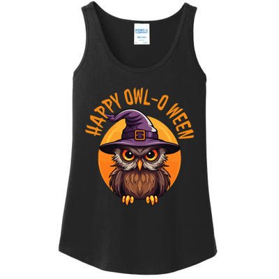 Funny Halloween Owl Design Happy Owloween For Bird Lovers Ladies Essential Tank