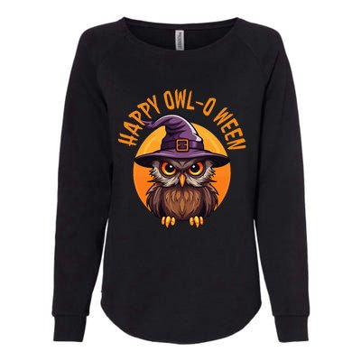 Funny Halloween Owl Design Happy Owloween For Bird Lovers Womens California Wash Sweatshirt