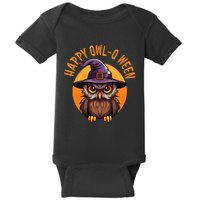 Funny Halloween Owl Design Happy Owloween For Bird Lovers Baby Bodysuit