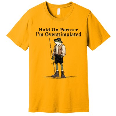 Frog Hold On Partner Im Overstimulated Premium T-Shirt