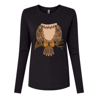 Funny Headless Owl Halloween Night Bird Costume Easy Outfit Womens Cotton Relaxed Long Sleeve T-Shirt