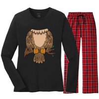 Funny Headless Owl Halloween Night Bird Costume Easy Outfit Women's Long Sleeve Flannel Pajama Set 