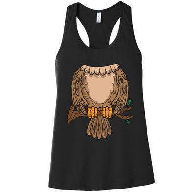 Funny Headless Owl Halloween Night Bird Costume Easy Outfit Women's Racerback Tank