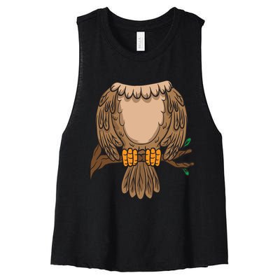 Funny Headless Owl Halloween Night Bird Costume Easy Outfit Women's Racerback Cropped Tank