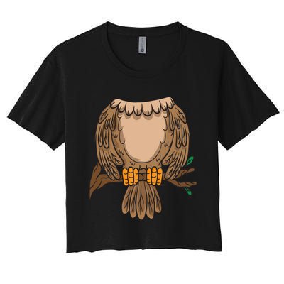 Funny Headless Owl Halloween Night Bird Costume Easy Outfit Women's Crop Top Tee