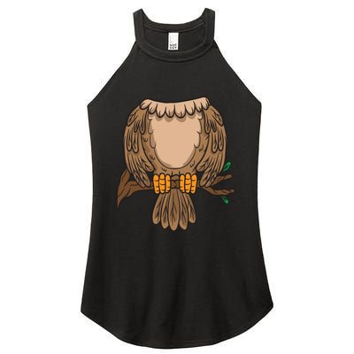 Funny Headless Owl Halloween Night Bird Costume Easy Outfit Women's Perfect Tri Rocker Tank