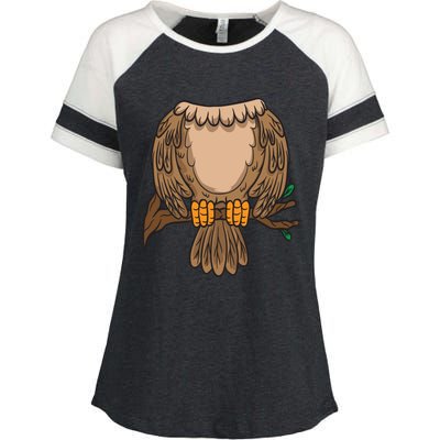 Funny Headless Owl Halloween Night Bird Costume Easy Outfit Enza Ladies Jersey Colorblock Tee