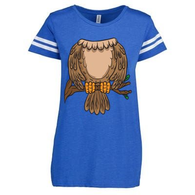 Funny Headless Owl Halloween Night Bird Costume Easy Outfit Enza Ladies Jersey Football T-Shirt