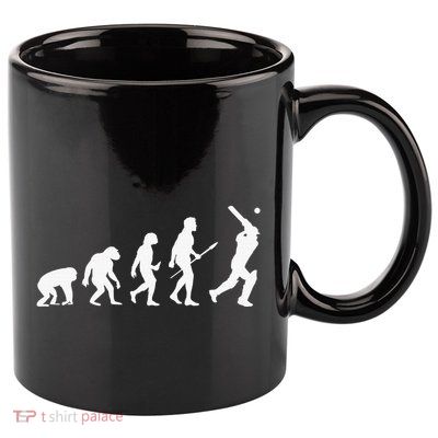 Funny History of Cricket Lover Gifts Evolution Of Cricket 11oz C Handle Ceramic Mug