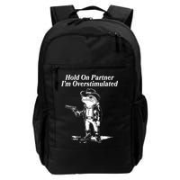 Funny Hold On Partner Im Overstimulated Western Cowboy Frog Toad Backpack