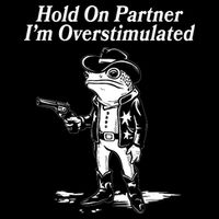 Funny Hold On Partner Im Overstimulated Western Cowboy Frog Toad Backpack