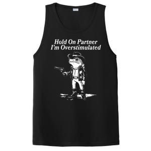 Funny Hold On Partner Im Overstimulated Western Cowboy Frog Toad PosiCharge Competitor Tank