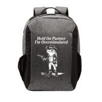 Funny Hold On Partner Im Overstimulated Western Cowboy Frog Toad Vector Backpack