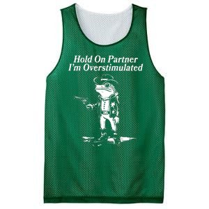 Funny Hold On Partner Im Overstimulated Western Cowboy Frog Toad Mesh Reversible Basketball Jersey Tank